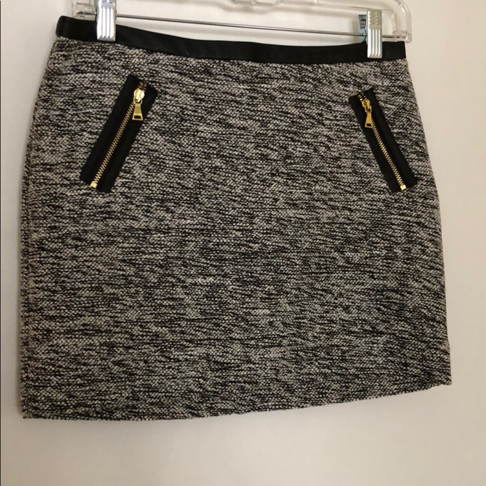 Grey and black skirt with gold zippers size 0